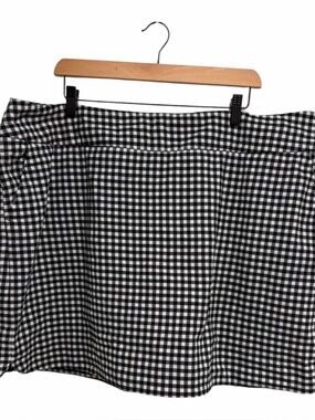 S.C. & Co. Women’s Black and White Gingham High Waist Skort Skirt